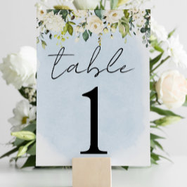 ブルーウォーター色ホワイトローズ結婚のテーブル番号 テーブルナンバー