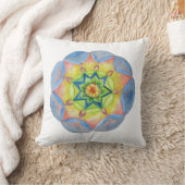 ブルーウォーター色マンダラクッション41 cm x 41 cm クッション (ブランケット)
