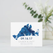 ブルーウォーター色マーサのヴィンヤード日付を保存 案内ポストカード (スタンド正面)