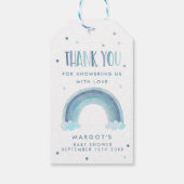 ブルーウォーター色レインボーベビーシャワーの好意 ギフトタグ (裏面)