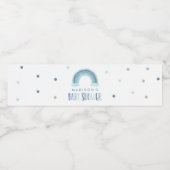 ブルーウォーター色レインボーベビーシャワー ペットボトルラベル (シングルラベル)