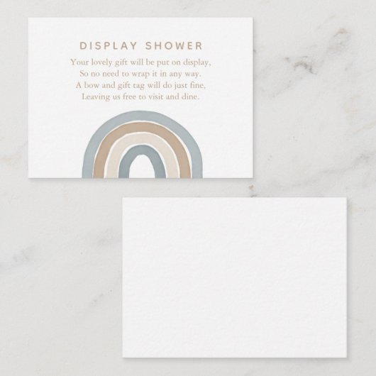 ブルーウォーター色レインボーボーディスプレイシャワーエンクロージャ エンクロージャーカード (正面/裏面)