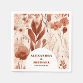 ブルーウォーター色ワイルドフラワー結婚ズ スタンダードカクテルナプキン (正面)