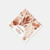 ブルーウォーター色ワイルドフラワー結婚ズ スタンダードカクテルナプキン (角)