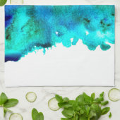 ブルーウォーター色抽象芸術海デザイン キッチンタオル (折り畳み)