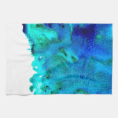 ブルーウォーター色抽象芸術海デザイン キッチンタオル (横)
