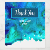 ブルーウォーター色抽象芸術海デザイン ワインラベル (シングルラベル)