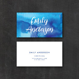 ブルーウォーター色抽象芸術美しいモダン書 名刺