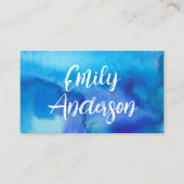 ブルーウォーター色抽象芸術美しいモダン書 名刺 (正面)