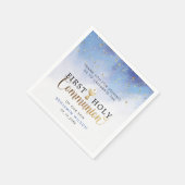 ブルーウォーター色最初の聖餐式 スタンダードカクテルナプキン (角)