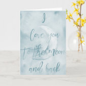 ブルーウォーター色月と背中にあなたを愛している カード (黄色い花)