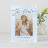 ブルーウォーター色洗浄4写真卒業 案内状 (スタンド正面)