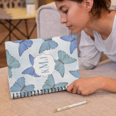 ブルーウォーター色蝶モノグラム ノートブック