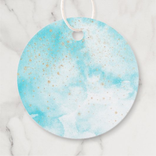 ブルーウォーター色金ゴールドクロスバプテスマありがとうご好意 フェイバータグ (裏面)