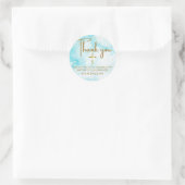 ブルーウォーター色金ゴールドクロスバプテスマありがとうご好意 ラウンドシール (バッグ)