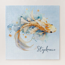 ブルーウォーター色金ゴールドコイ魚パーソナライズされた