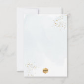 ブルーウォーター色金ゴールドバプテスマ+1歳の誕生日 招待状 (裏面)