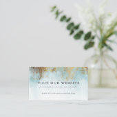 ブルーウォーター色金ゴールド結婚のウェブサイト エンクロージャーカード (スタンド正面)