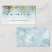 ブルーウォーター色金ゴールド結婚のウェブサイト エンクロージャーカード (正面/裏面)