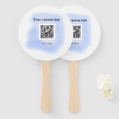 ブルーウォーター色QRスキャンコード追加カスタム文字rusti ハンドファン (正面&裏面)