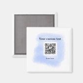 ブルーウォーター色QRスキャンコード追加カスタム文字rusti マグネット (正面/裏面)