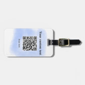 ブルーウォーター色QRスキャンコード追加カスタム文字rusti ラゲッジタグ (正面横)