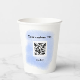 ブルーウォーター色QRスキャンコード追加カスタム文字rusti 紙コップ
