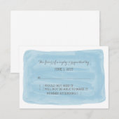 ブルーウォーター色RSVPカード 出欠カード (正面/裏面)