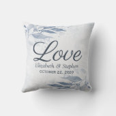 ブルーウォーター葉カラーフラワーボ結婚タニカル クッション (裏面)