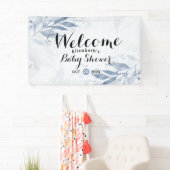 ブルーウォーター葉カラーフローラベビーシャワーへようこそ 横断幕 (インサイチュ)