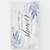ブルーウォーター葉カラーブライダルシャワー歓迎 横断幕 (縦)