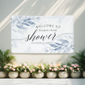 ブルーウォーター葉カラーブライダルシャワー歓迎 横断幕