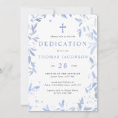 ブルーウォーター葉カラーベビー献身&バプテスマ 招待状 (正面)