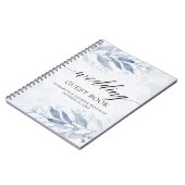 ブルーウォーター葉カラーボタニッ結婚クのゲストブック ノートブック (左側)