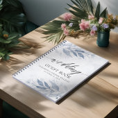 ブルーウォーター葉カラーボタニッ結婚クのゲストブック ノートブック