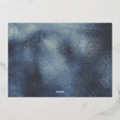 ブルーウォーター葉カラーリースボーイフォトバプテスマ 箔招待状 (裏面)