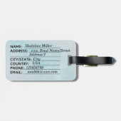 ブルーウォーター葉カラー名モノグラム ラゲッジタグ (裏面横)