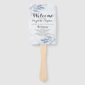 ブルーウォーター葉カラー結婚式 プログラム ハンドファン (正面)