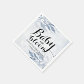 ブルーウォーター葉カラー開花ベビーシャワーベビー スタンダードカクテルナプキン (角)