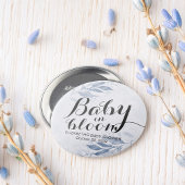 ブルーウォーター葉カラー開花ベビーシャワーベビー 缶バッジ