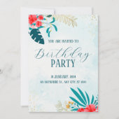 ブルーウォーター誕生日パーティー招待カード 招待状 (正面)