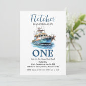 ブルーウォーター魚釣りベッセルファースト誕生日 招待状 (スタンド正面)