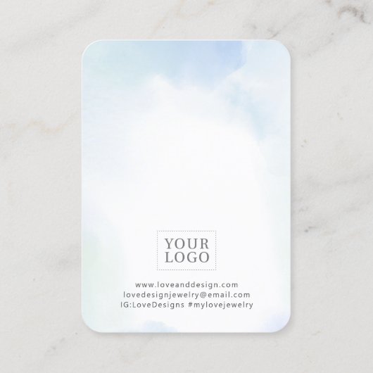 ブルーウォーター・カラー洗浄イヤリングジュエリー表示 名刺 (裏面)