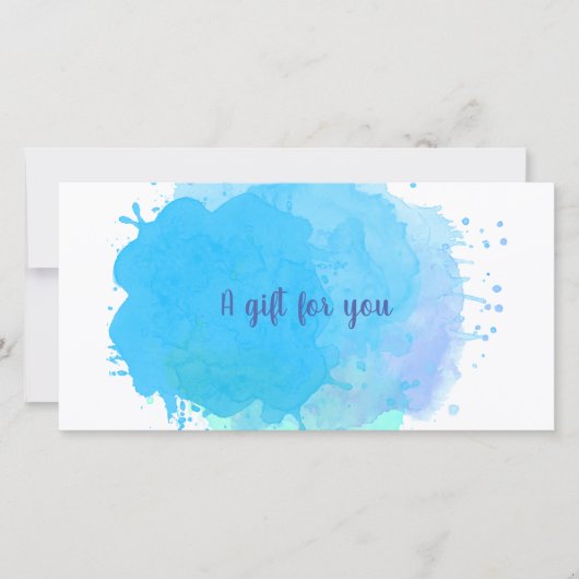 ブルーウォーター・カラー・抽象芸術・ビジネス・ギフト券 (正面)