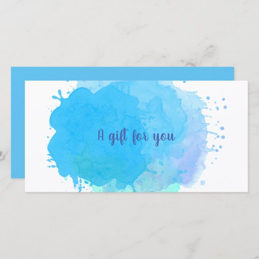ブルーウォーター・カラー・抽象芸術・ビジネス・ギフト券 (正面/裏面)