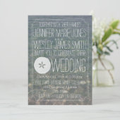 ブルーウォーター+サンドドルモダンビーチ結婚式 招待状 (スタンド正面)