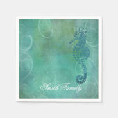 ブルーウォーター、シーホースと繁栄 スタンダードカクテルナプキン (正面)