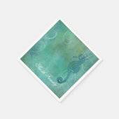 ブルーウォーター、シーホースと繁栄 スタンダードカクテルナプキン (角)