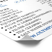 ブルーウォーター、スイミングプールの清掃広告の ポスター (角)