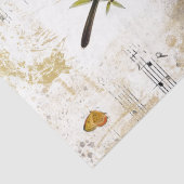 ブルーウォーブラーバードバタフライ音楽金ゴールドデコパージュ 薄葉紙 (詳細)